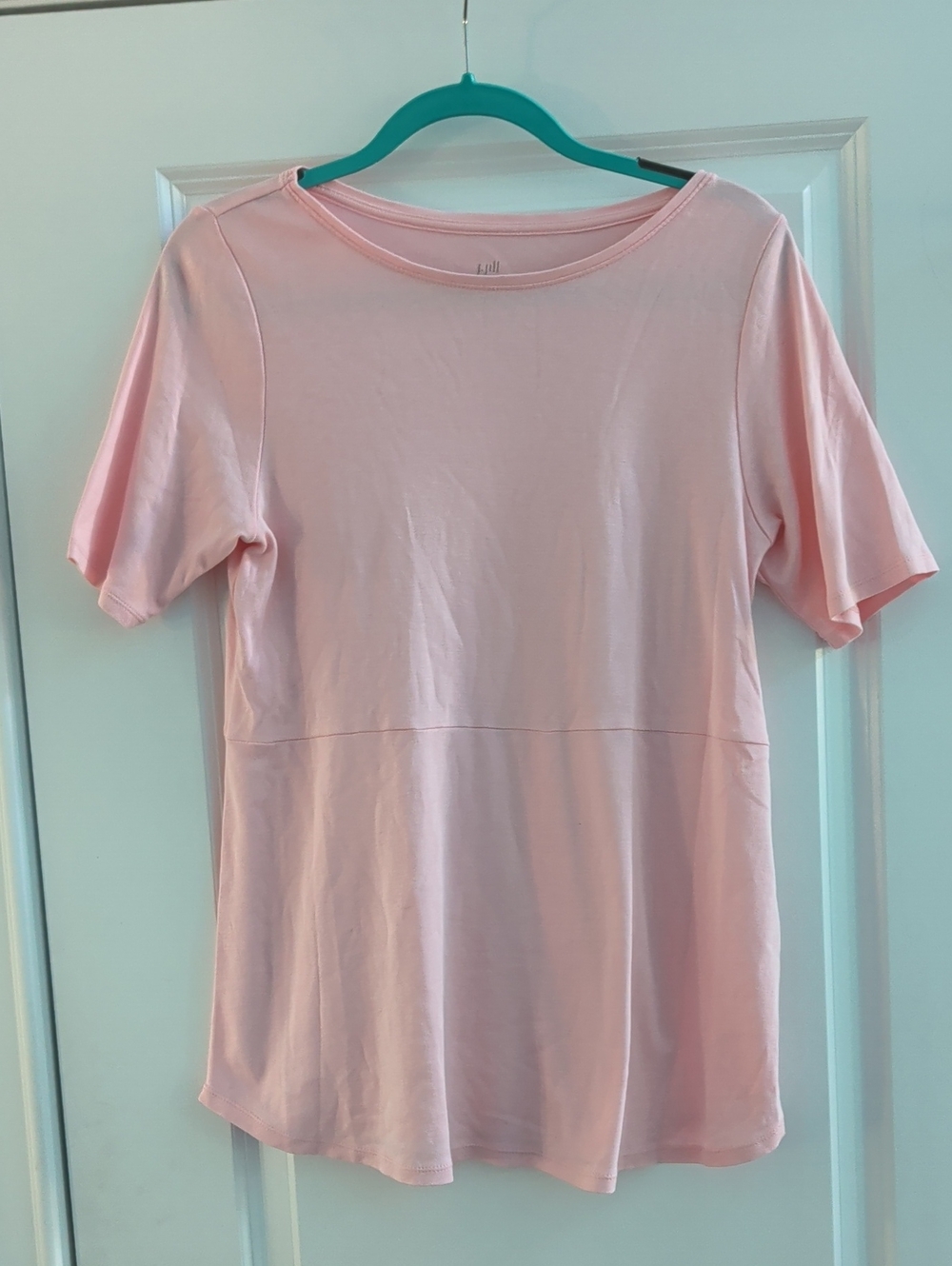 J. Jill Light Pink Short Sleeve Tee with Waist Seam